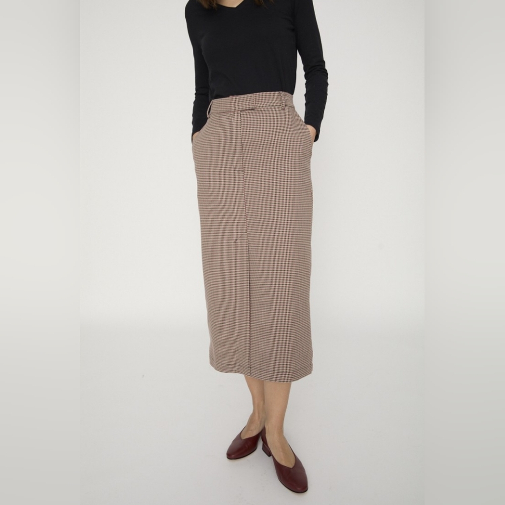 EUC Babaton Brown Checkered Skirt